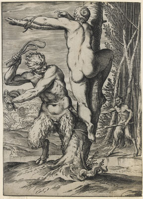 Satyr Whipping a Nymph