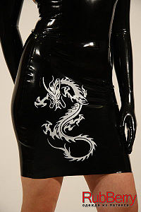 latex rubber skirt with Dragon