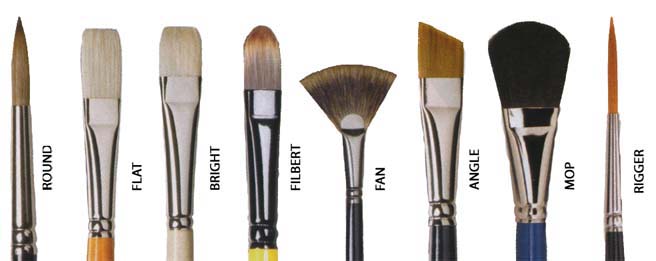Different paintbrushes.