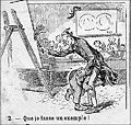 "Que je fasse un exemple !", French vintage school spanking cartoon.
