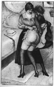 F/F spanking drawing by Louis Malteste.