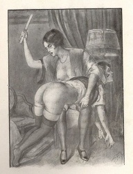 Illustration from the spanking novel Les Malheurs de Colette by Georges Topfer.