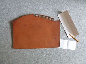 The material, the sketch and the cardboard